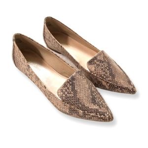 MSRP $99 Essex Lane EL-ALEANOR Tan Multi Fashion Snake Flats Loafers Size 7.5